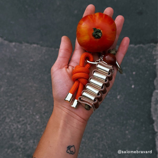 Porte-clefs Leather Accordéons Tan Or