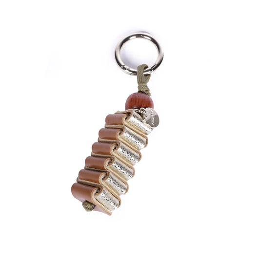 Porte-clefs Leather Accordéons Tan Or