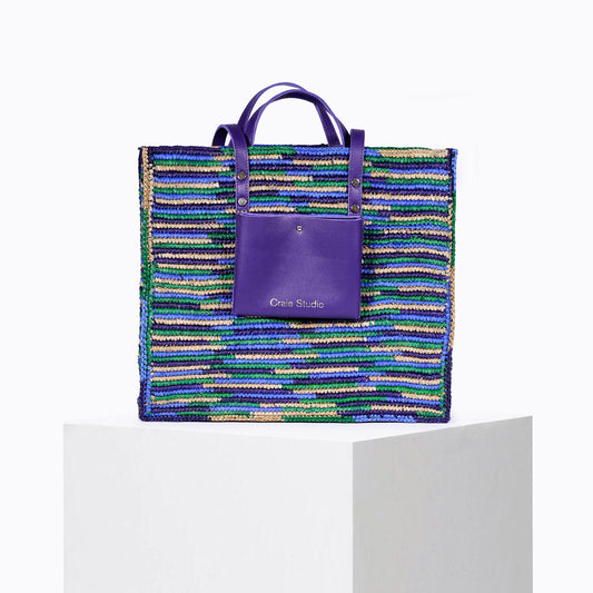 Cabas Raphia Pacifique Bleu