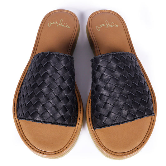 Sandales Clic Tressé Noir