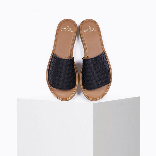 Sandales Clic Tressé Noir