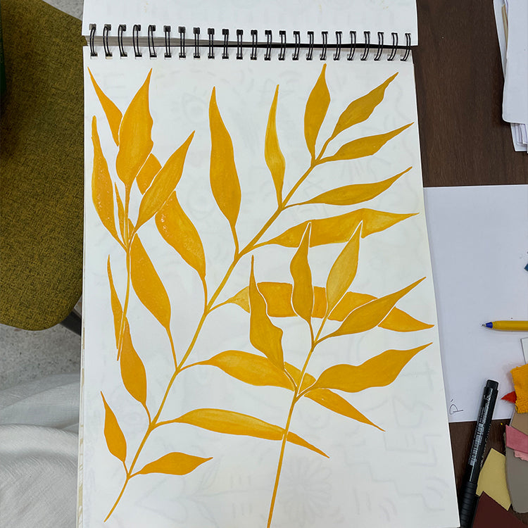 Serviette Feuilles Fauve