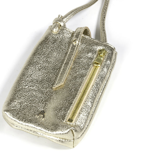 Grigri metal phone pouch Gold