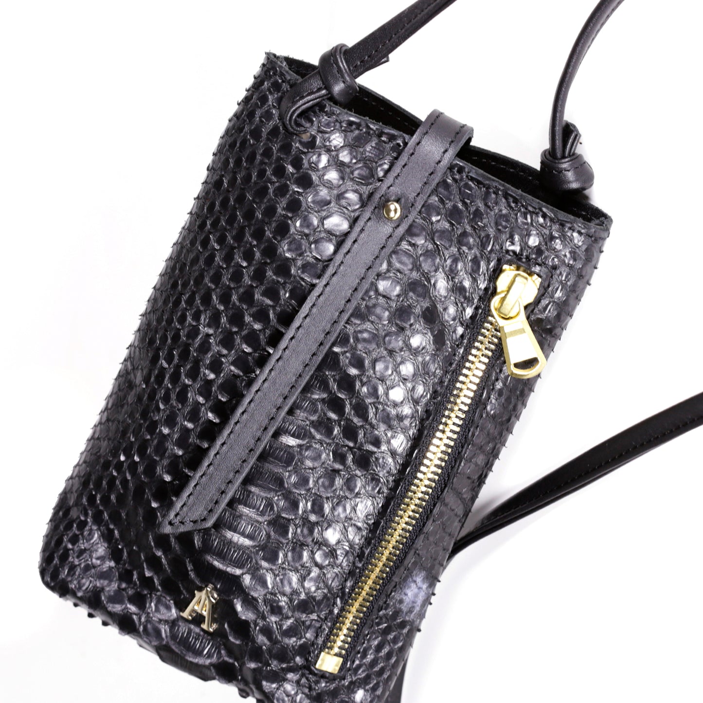 Pochette de téléphone Grigri Python Noir