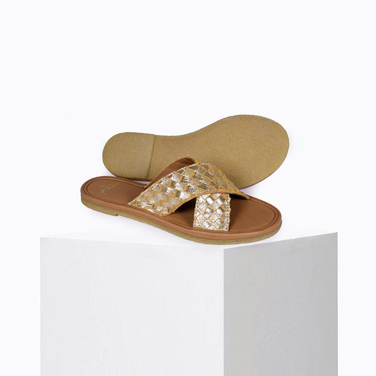 Sandales Infiniti Tressé Or