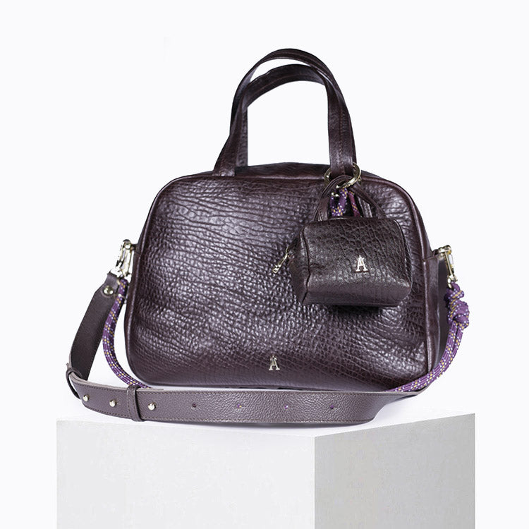 Cute Plum Grained Calf Leather