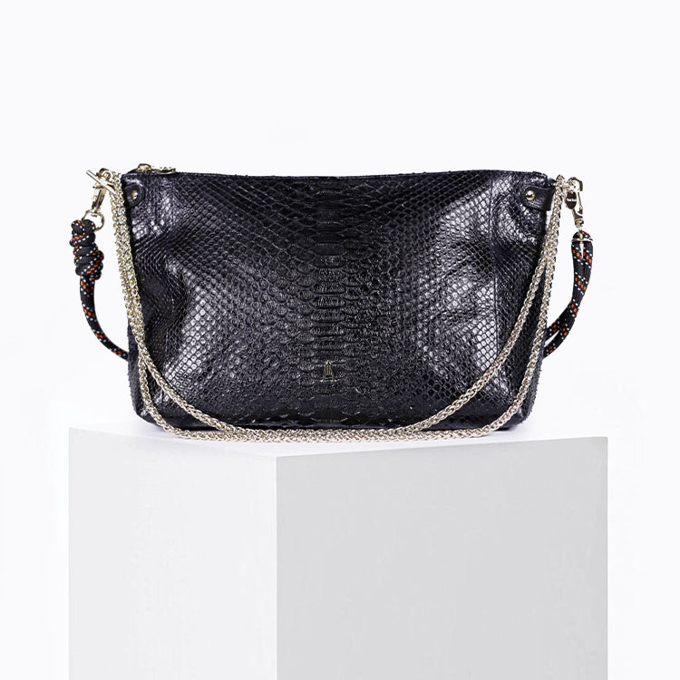 Sac Mallow Python Noir