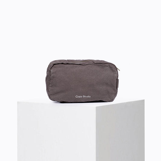 Taupe cotton pencil case