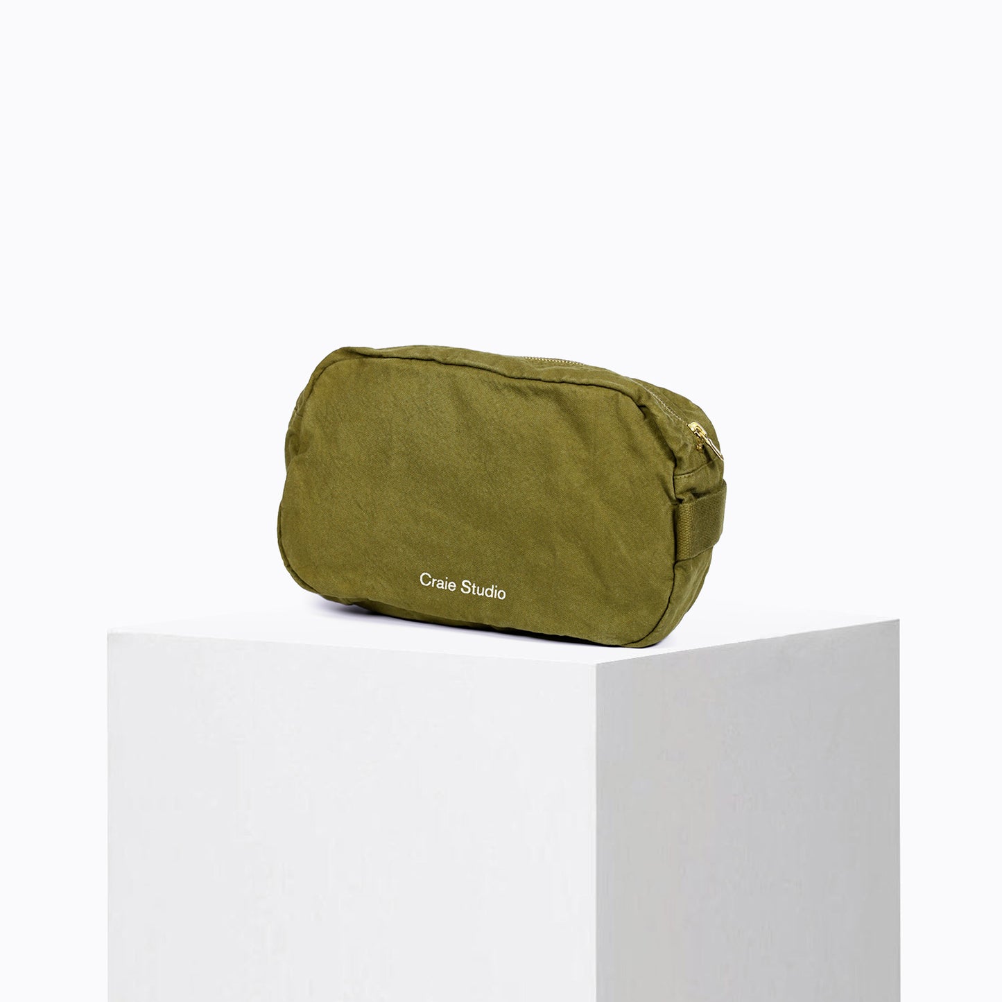 Khaki Green cotton pencil case