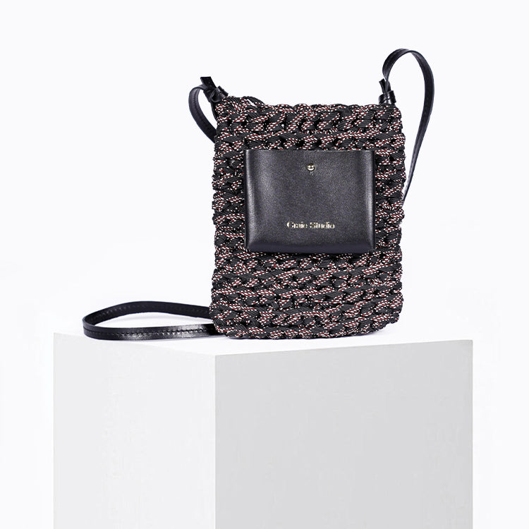 Zephyr macramé bag Black Mix