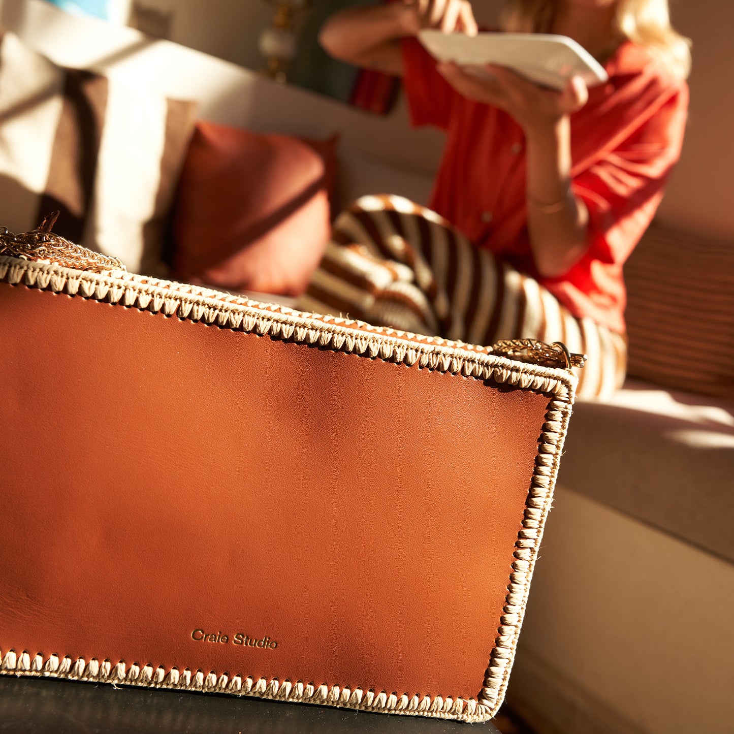 Sac Tanger raphia Rose Studio