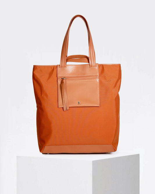 Orange Nylon Officer Tote Bag