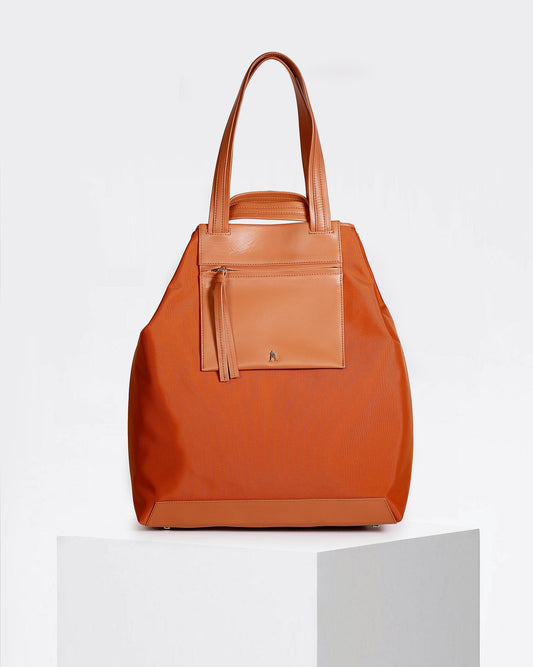 Orange Nylon Officer Tote Bag