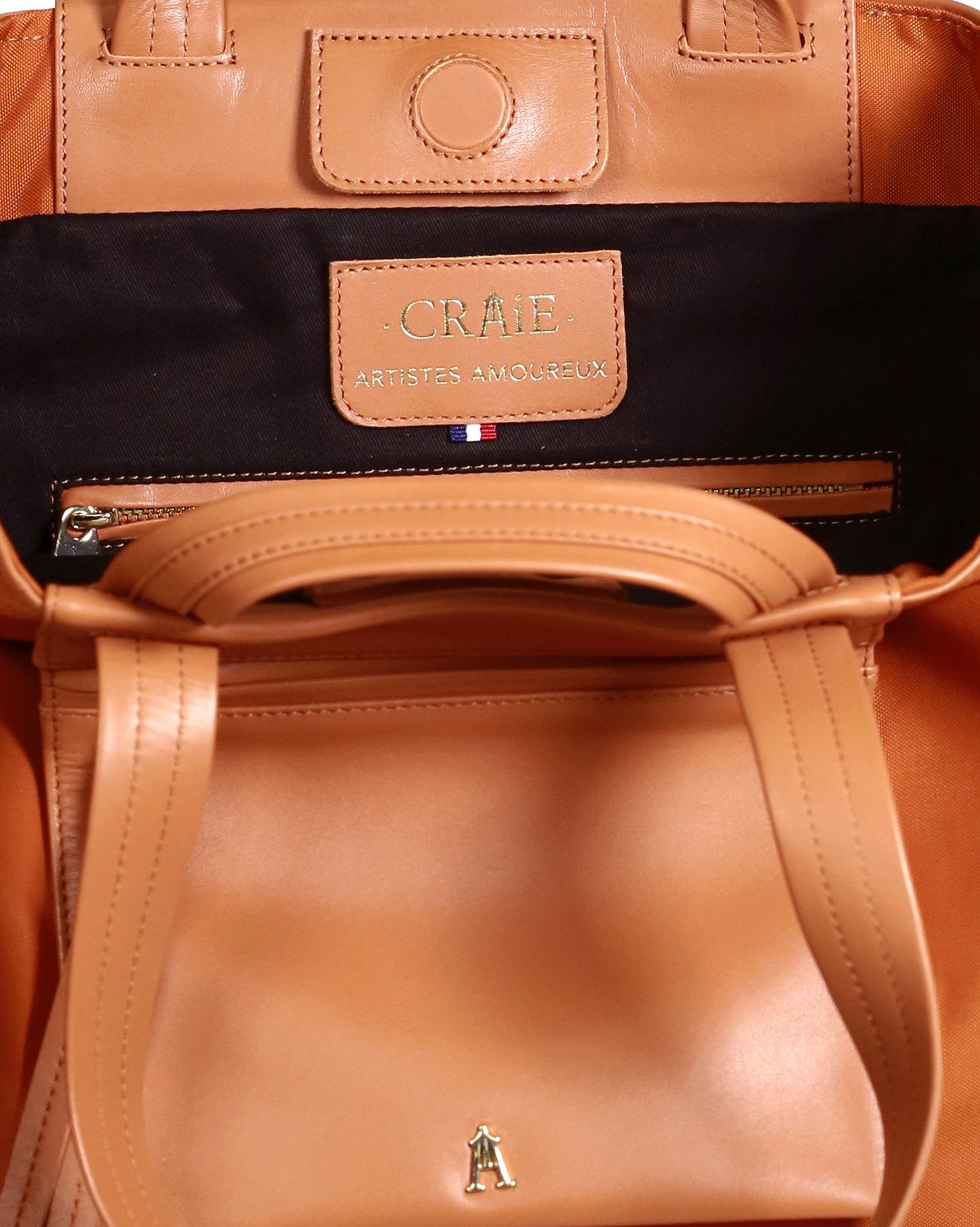 Orange Nylon Officer Tote Bag