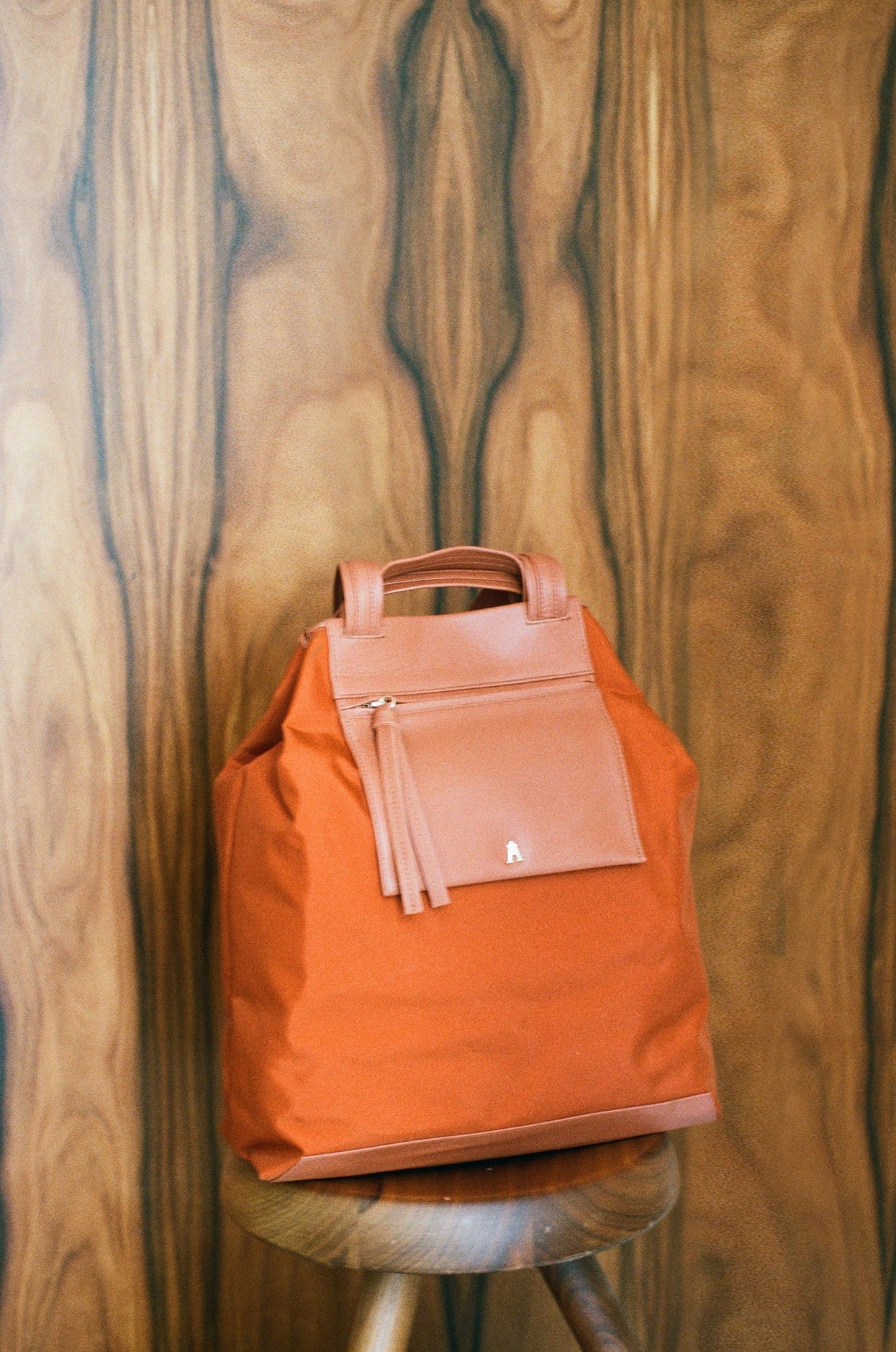 Orange Nylon Officer Tote Bag