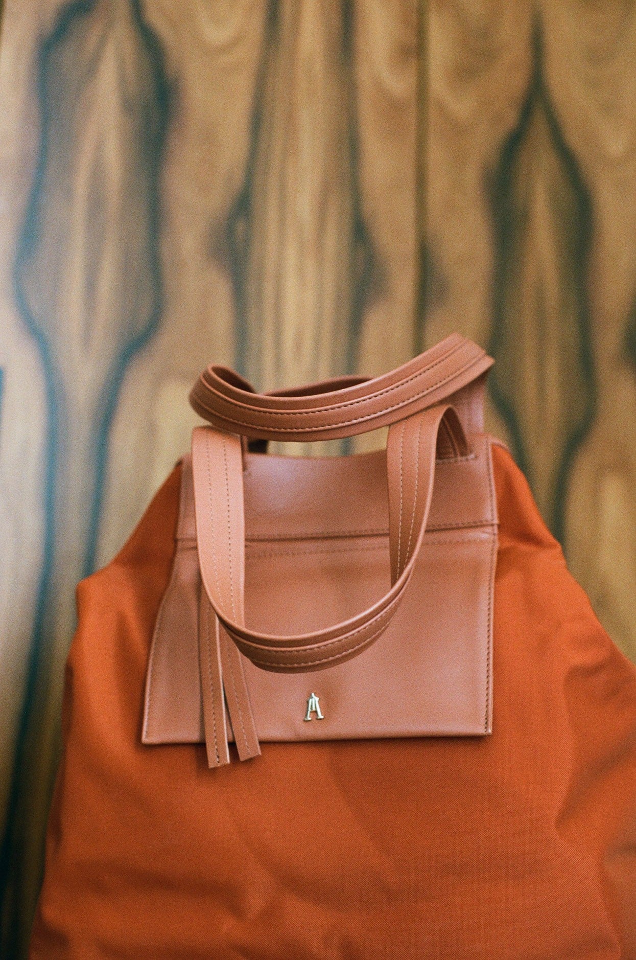 Orange Nylon Officer Tote Bag