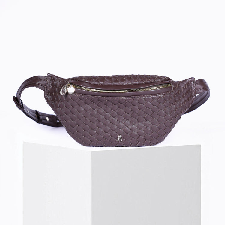 Belt Bag en cuir Tressé Brownie