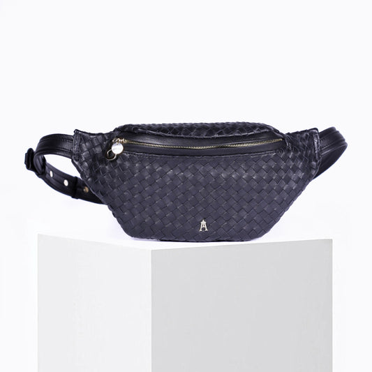 Belt Bag en cuir Tressé Noir