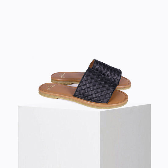 Sandales Clic Tressé Noir