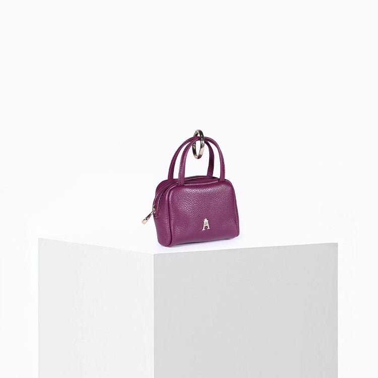 Cute Plum Grained Calf Leather