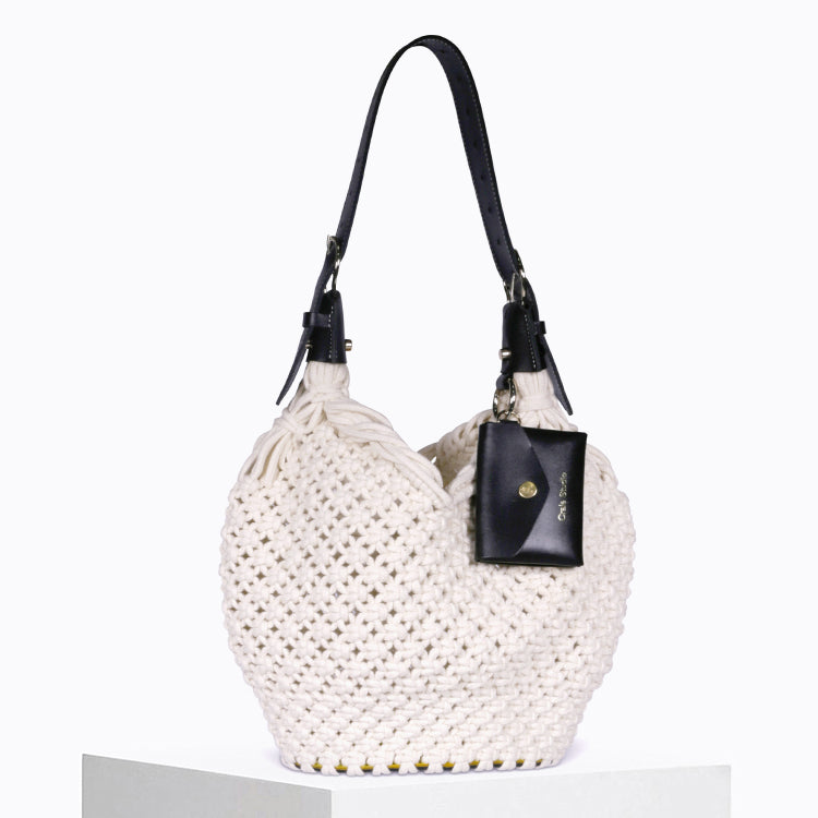 Sac Dream macramé Noir & Naturel