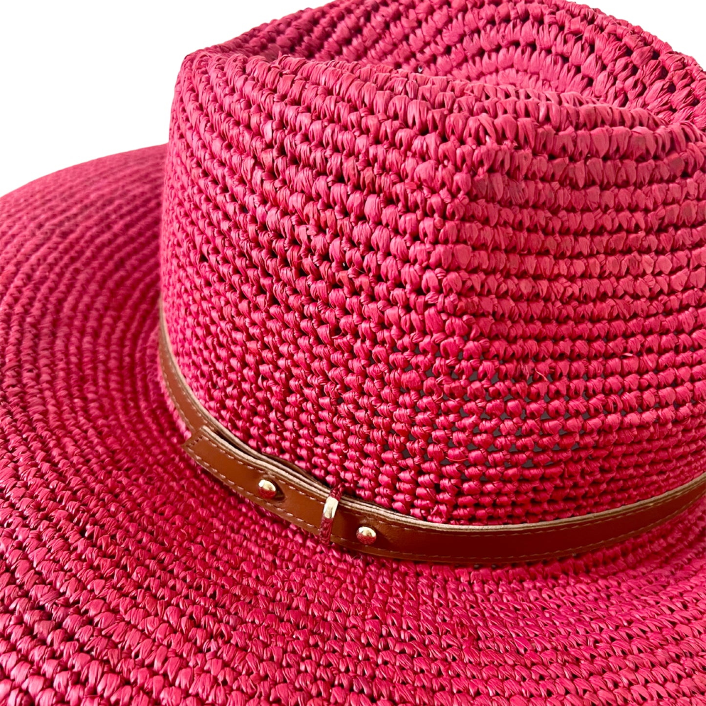 Fuchsia Raffia Fedora Hat