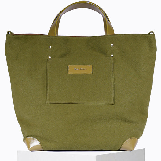 Large Khaki Ribbon Tote Bag