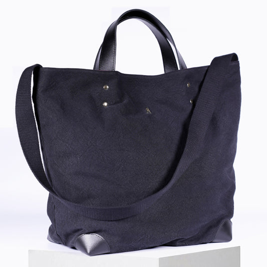 Large Black Ribbon Tote Bag