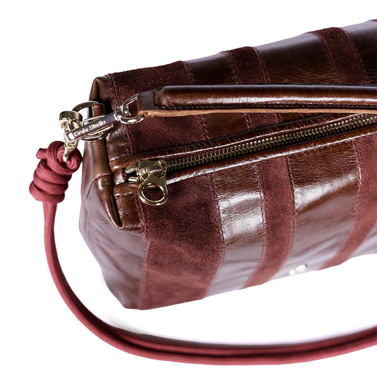 Mini Halo Stripe Acajou Burgundy