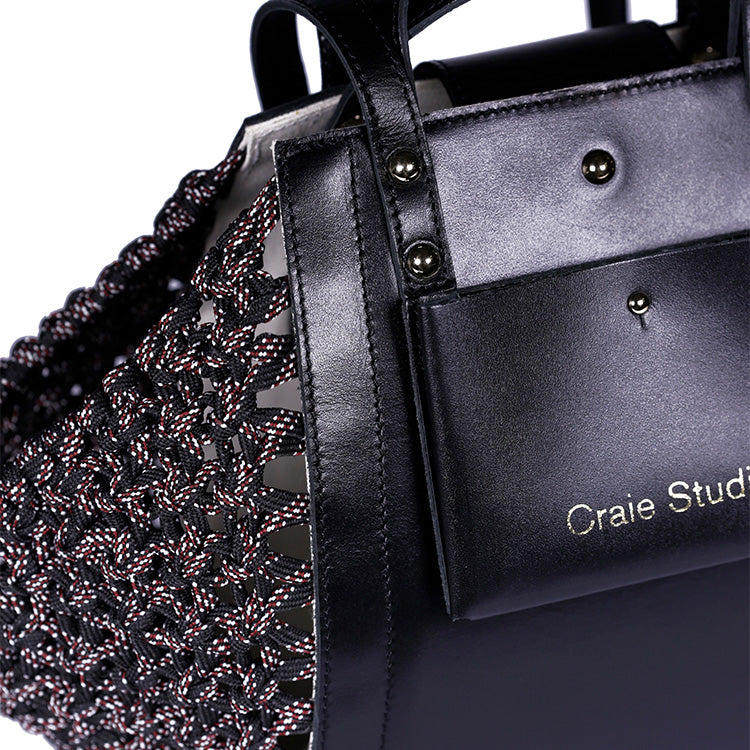 Macrame Link Bag Black Mix