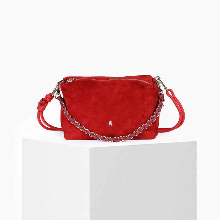 Mini Halo Suede Rouge