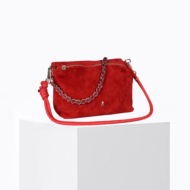 Mini Halo Suede Rouge