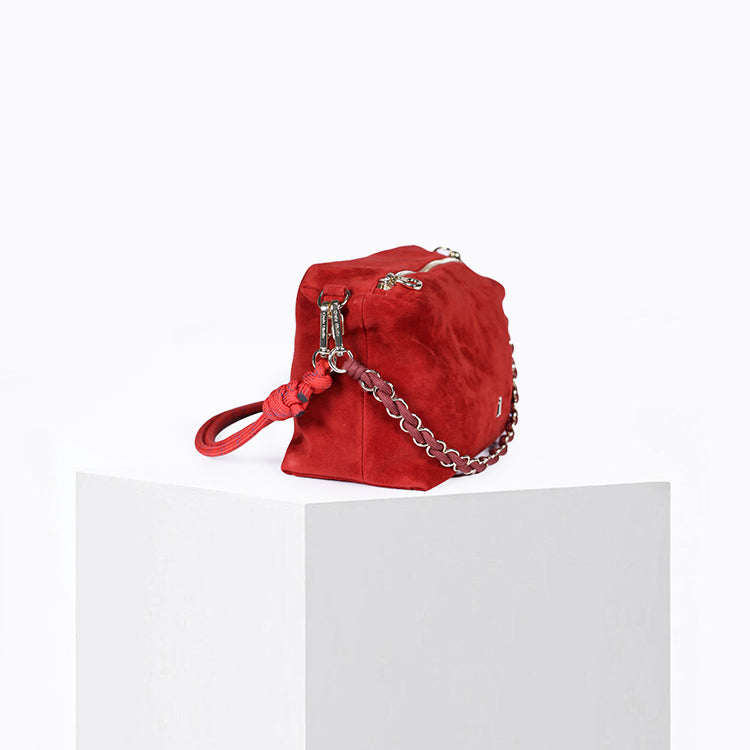 Mini Halo Suede Rouge