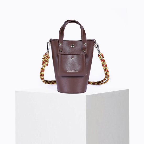 Sac seau Nono en cuir Choco