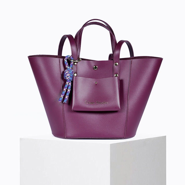 Sac seau Note en cuir Berry