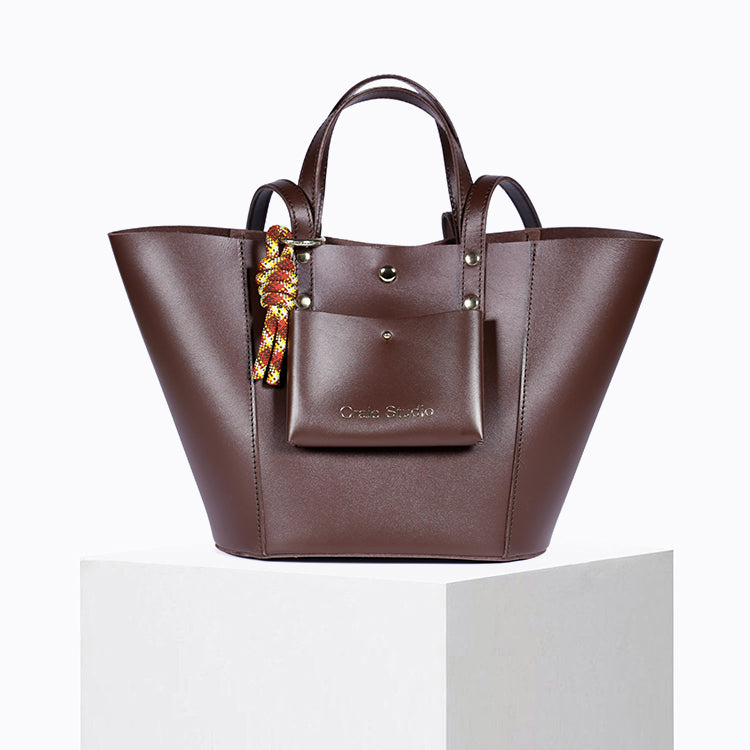 Sac seau Note en cuir Choco