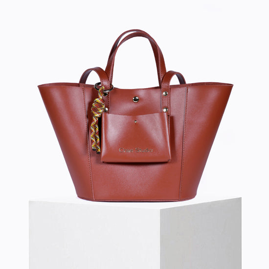 Sac seau Note en cuir Terracotta