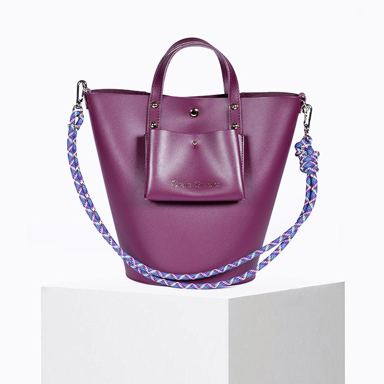 Sac seau Notion en cuir Berry