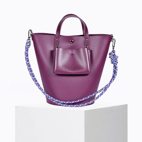 Sac seau Notion en cuir Berry