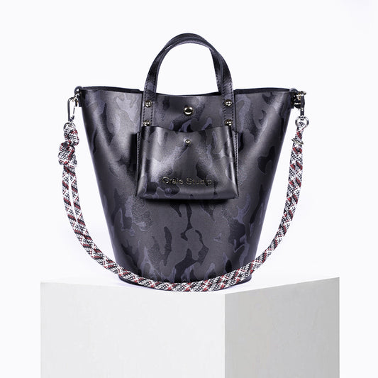 Sac seau Notion en cuir Écorce Noir