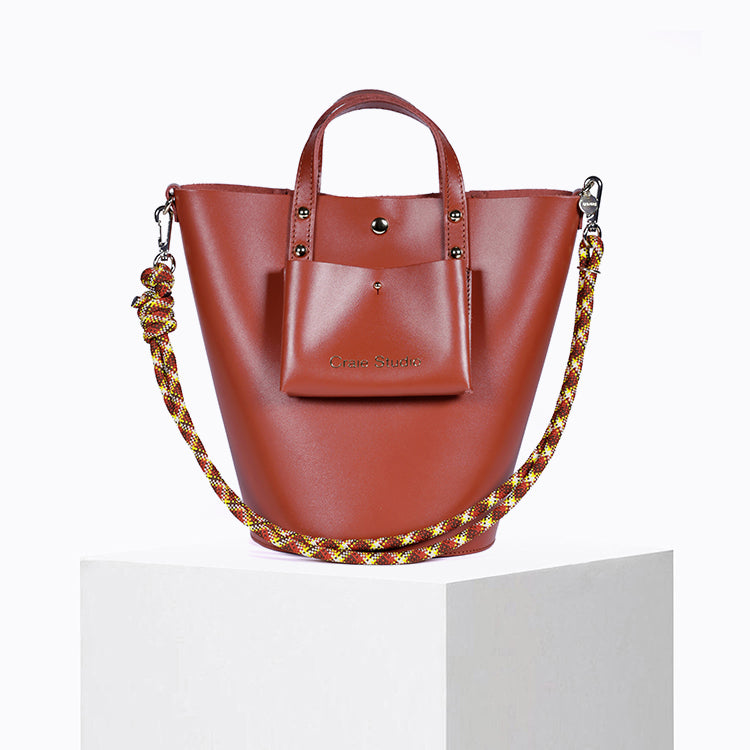 Sac seau Notion en cuir Terracotta