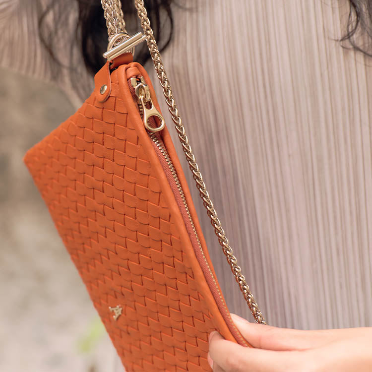 Orange Braided Pillowcase