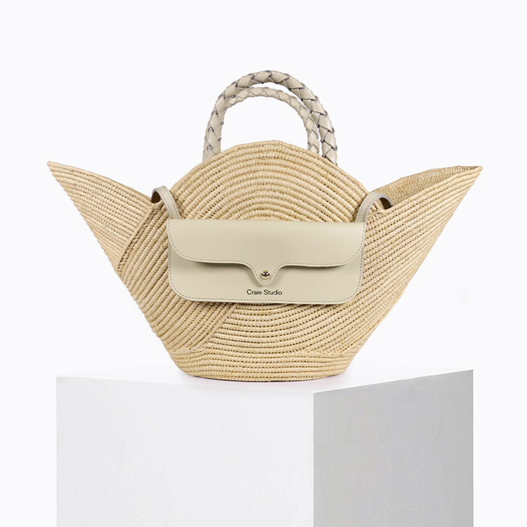 Panier Pétale Raphia Crème