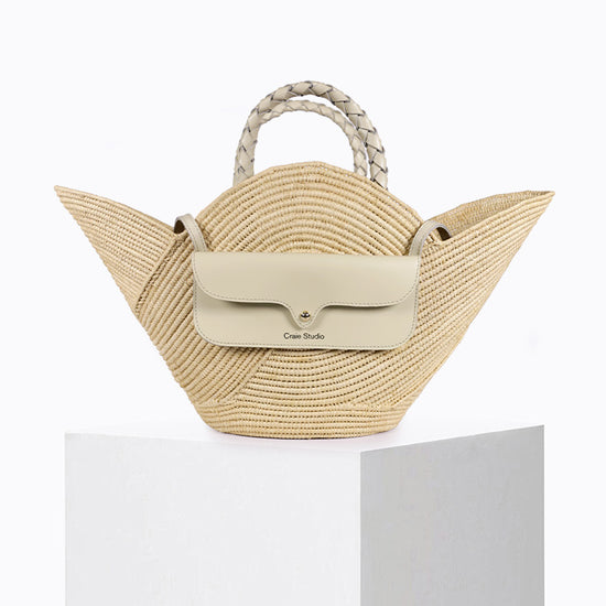 Panier Pétale Raphia Crème