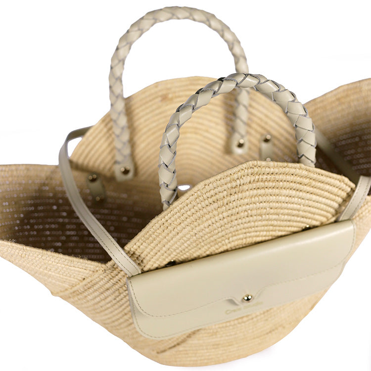 Panier Pétale Raphia Crème
