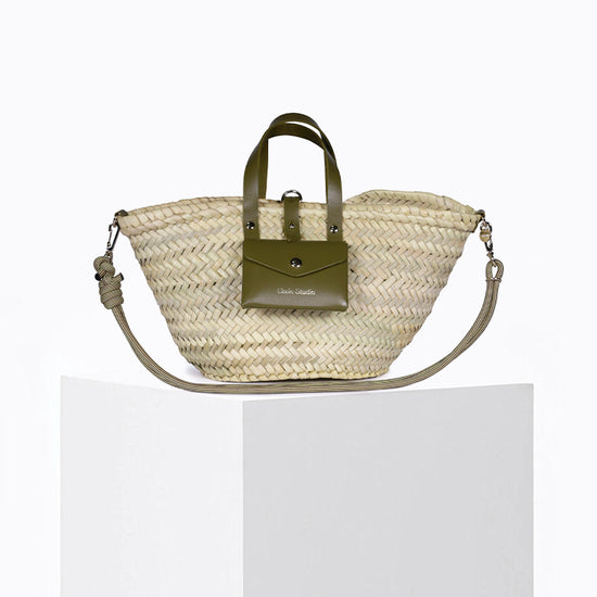 Cesta pequeña color caqui S26