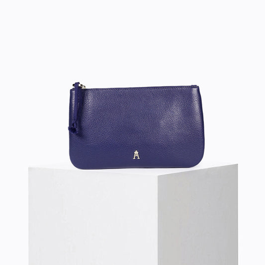 Petite Pochette Grainé Marine