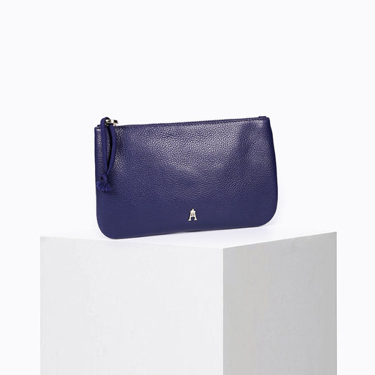 Petite Pochette Grainé Marine