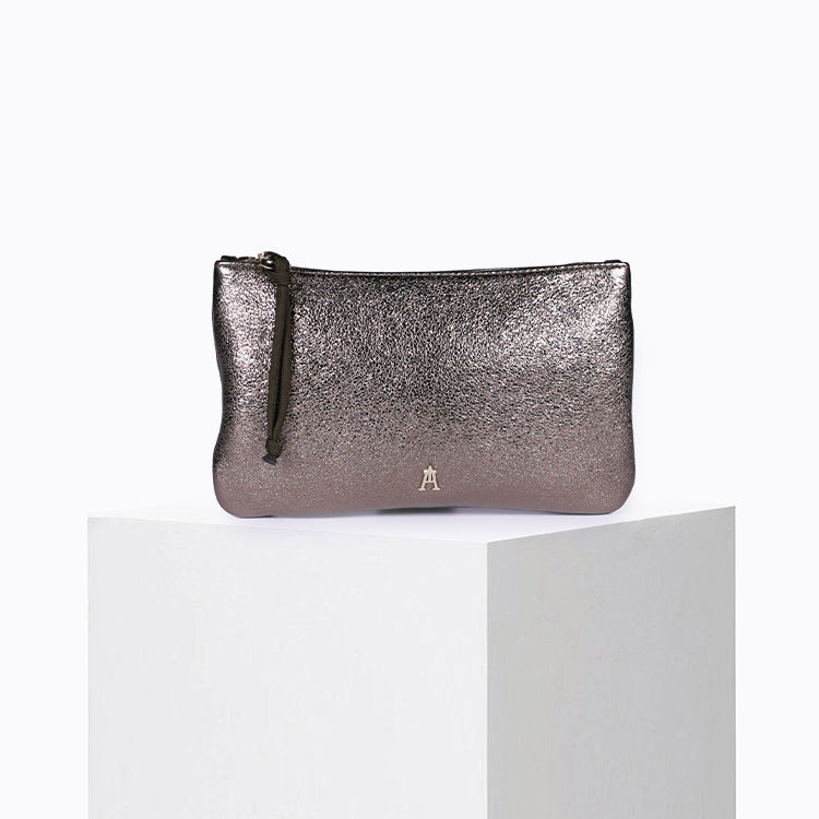 Petite Pochette Métal Taupe