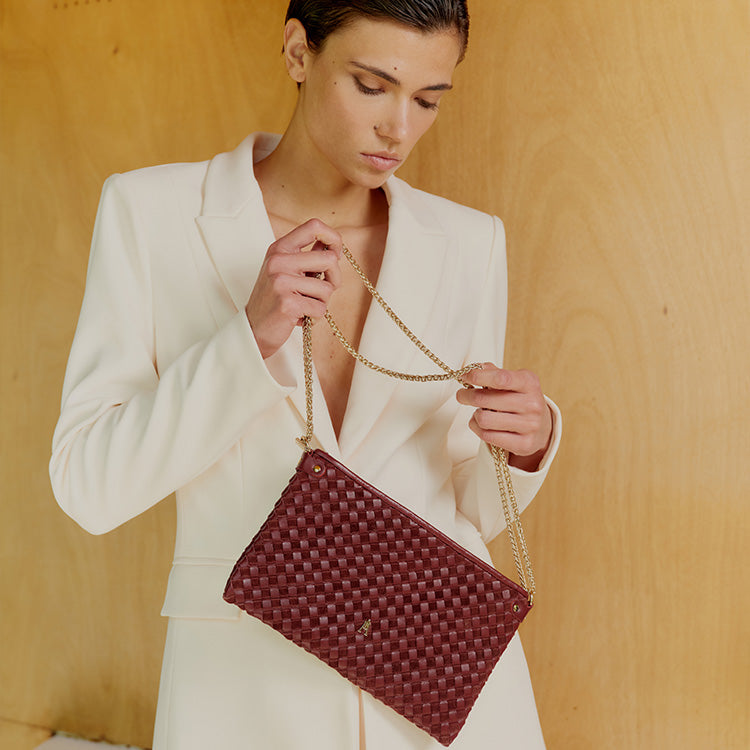 Pillow Tressé Bi Burgundy